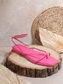 Ladies' Fashionable Solid Color Flat Sandals