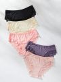 5pcs/pack Women's Lace Edge Triangle Panties