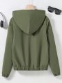 Teen Girls' Solid Color Hooded Jacket