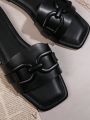 Women's Black Versatile Flat Sandals