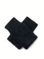 Solid Color Simple Style Plush Fingerless Gloves For Autumn And Winter