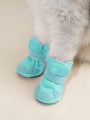 4pcs Lamb Velvet Pet Warm Snow Boots For Small And Medium Sized Pets To Wear Indoor And Outdoor