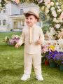 Baby Boy Traditional 3d Embroidery Long Sleeve And Long Pants Outfit