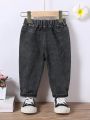 Baby Girl Floral Embroidery Jeans