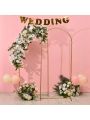 2 Pcs Gold Arch Backdrop Stand Wedding Metal Balloon Arch Backdrop Stand for Party Birthday Graduation Ceremony Baby Shower Decoration,6 FT Tall