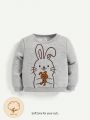 Cozy Cub Baby Girls' Cute Bunny Patterned Round Neck Sweatshirt