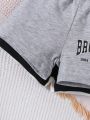 3pcs/Set Spring/Summer Baby Boys' Comfortable Sporty/Leisure/Casual Cute Bottoms, Three Colors: Black/White/Grey, Printed Text