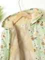Big Girls' Teddy-lined Hooded Jacket With Floral Print
