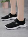 Fashionable Plus Size Breathable Mesh Flat Casual Shoes, Women's Sports Shoes, Students' All-match Casual Shoes