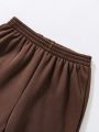 4pcs Teen Girl'S Elastic Waist Fleece Lined Casual Jogger Pants