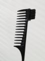 Comb & Brush Combination Wide Comb With Rubber Tips, Convenient Nylon Hair Styling Tool