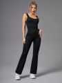 Yoga Basic Seamless Yoga Jumpsuit/Wide Legs/High Waist Tummy Control/Perfect For Both Yoga And Daily Wear