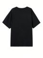 SKULL GRPHC Plus Size Round Neck Long Loose T-Shirt