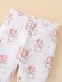 Baby Girls' Cute Angel Patterned Long Sleeve And Pants Pajamas Set