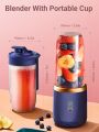 Teckwe Portable Juicer Cup,Smoothie Blender Cup,18000RPM Wireless Mini Charging Fruit Squeezer,Usb Rechargeable 6 Blades Juicer For Home,Kitchen,Travel,Sports 520ML