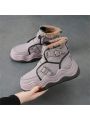 Women's Motorcycle Snow Boots, 2023 Winter, Warm Short Boots With Wavy Thick Bottom, Casual Slip-resistant Plush Fashion Ankle Boots