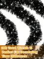 Govetom 2 Pack Total 66 Ft Halloween Garland, Sparkly Metallic Black Tinsel Garland Holiday Tinsel Twist Garlands Hanging Halloween Decorations for Home Indoor Outdoor Halloween Party