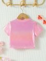 Fashionable Cool Laser Pink Top For Baby Girls