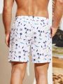 Men'S Plus Size Palm Tree Printed Beach Shorts