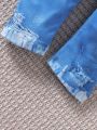 Baby Girls' Jeans-Like Printed Pants