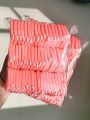 50pcs Dual-effect Double-sided Makeup Puff Air Cushion Sponge With Printed Pink Weave Tape