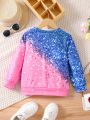 SHEIN Kids FANZEY Little Girls' Simple And Comfortable Casual Sweatshirt, Basic Style