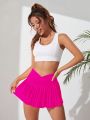 Tennis Casual Ladies' Solid Color Pleated Tennis Sport Skirt