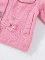 Vintage Casual Loose Minimalist Baby Boys' Pink Denim Jacket