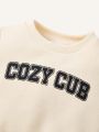 Cozy Cub Baby Boy 3pcs Letter Graphic Sweatshirt