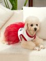 PETSIN 1pc Flower & Letter Graphic Pet Dress For Dog And Cat For Summer