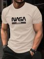 Men's Slim Fit T-shirt With Printed Text Pattern