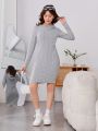 Teen Girl Ribbed Knit Hooded Fitted Dress