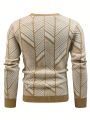 Men's Round Neck Striped Sweater