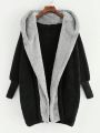 SHEIN LUNE Color Block Hooded Coat