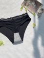 Lady'S Splice Lace Triangle Panties