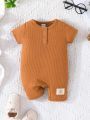 2pcs/Set Baby Boy Simple Letter Romper With Shorts And Top, Summer