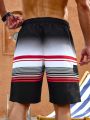 Men's Striped Drawstring Beach Shorts