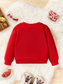 Baby Girls' Casual Long Sleeve Round Neck Sweatshirt, Suitable For Autumn & Winter