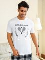 Men's Casual Homewear Top With Graphic Print