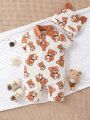 Baby Boys' Short Sleeve Bear Print Romper With Shorts