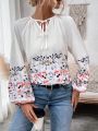SHEIN LUNE Women's Floral Print Collared Shirt