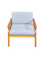 OSQI Curve Eucalyptus Wooden Outdoor Sofa Chair with Cushion