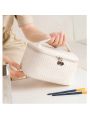 1pc Multifunctional Cake Style Portable Cosmetic Bag With Large Capacity For Travel Toiletries And Makeup