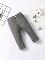 Baby Boy Solid Button Front Jeans