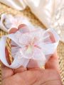Newborn Baby Girl Embroidered Butterfly Mesh Foot Decoration Photography Prop