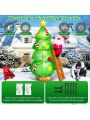7 FT Inflatable Christmas Tree with Santa Claus Outdoor Decorations, Christmas Inflatables Tree Blow Up Yard Decoration Build-in LEDs Lighted Décor for Xmas Holiday Outside Garden Lawn Patio