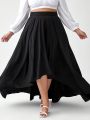 Francesca Lazzari Plus Size Women'S High-Low Hem Skirt