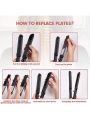 Hair Crimper for Hair Waver Hair Straightener Curling Iron 4 in1 Flat Crimping Iron Plates Ceramic Waver Hair Tool Volumizing Crimper with 15s Fast Heating