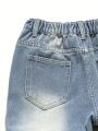 Boys' Light Washed Ripped Denim Shorts, Tween