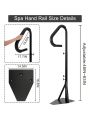 Spa Hot Tub Hand Rail - Adjustable Height 63'' Slide- Under Base Spa Steps Hot Tub Hand Rail